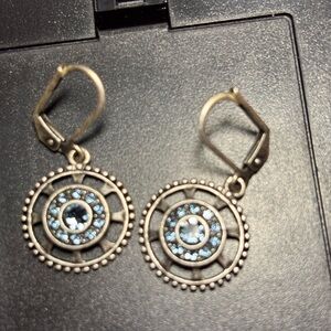 ✨ Vintage Blue Crystal Drop Earrings